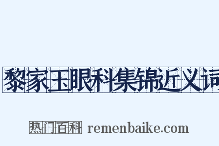 黎家玉眼科集锦近义词是什么意思的图片